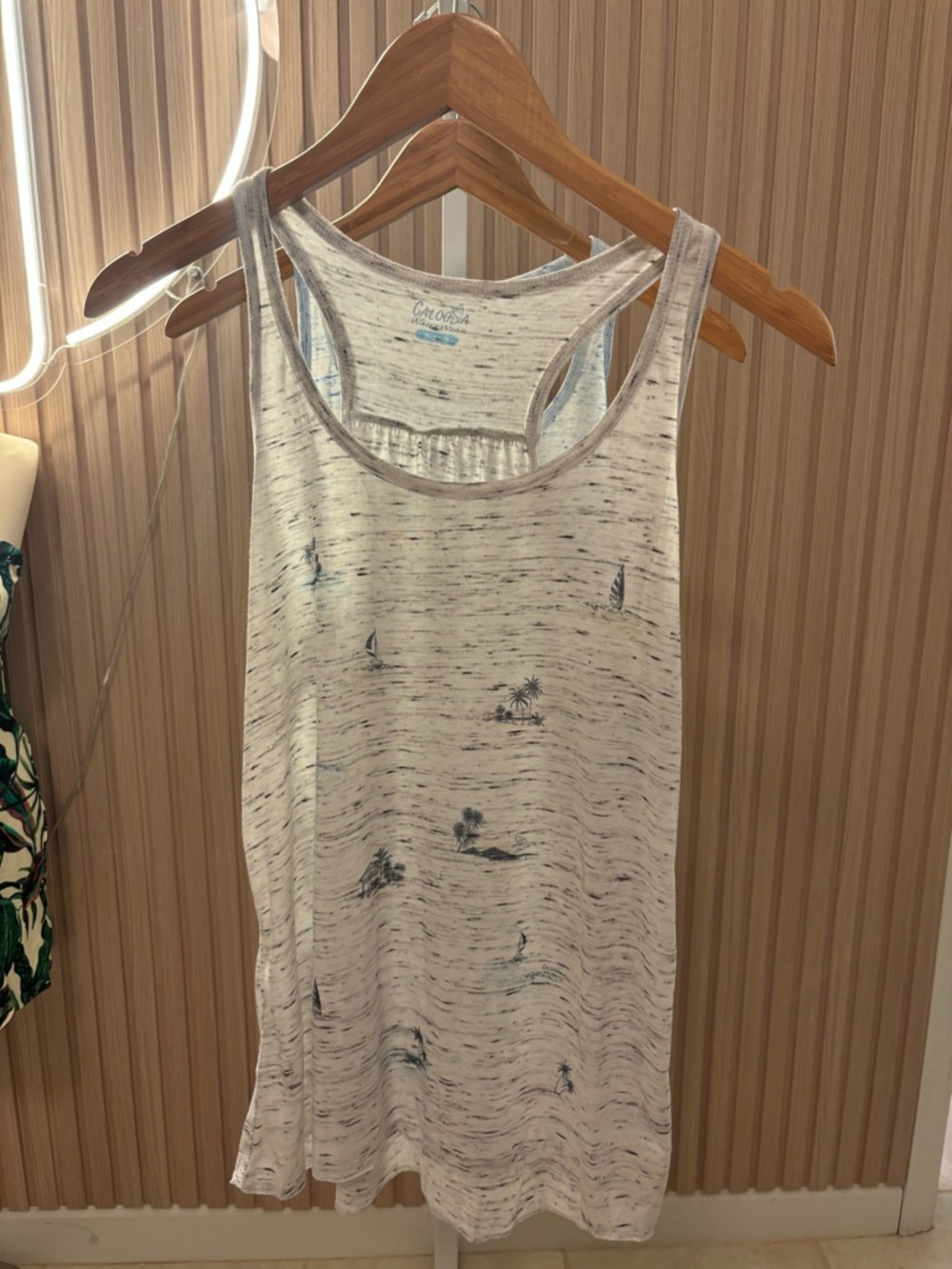 Beach Life Lightweight Racerback Tank with Nautical Print